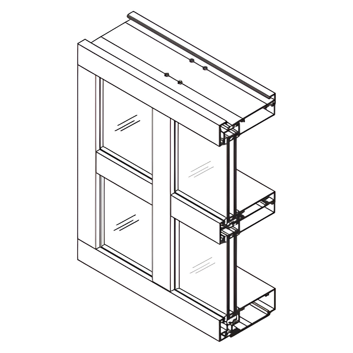 CRL-U.S. Aluminum Clear Anodized 1" Glazing Jamb 2-1/4" x 4-1/2" - 24'-2"
