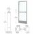 CRL-U.S. Aluminum Clear Anodized 250 Series Narrow Stile Active Leaf of Pair 3'0 x 7'0 Offset Hung with Pivots for Surface Mount Closer Complete Panic Door for 1" Glass with Standard Panic and 9-1/2" Bottom Rail