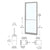 CRL-U.S. Aluminum Clear Anodized 250 Series Narrow Stile Active Leaf of Pair 3'0 x 7'0 Offset Hung with Pivots for Surf Mount Closer Complete Door for 1" Glass with Standard MS Lock and Bottom Rail