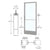 CRL-U.S. Aluminum Clear Anodized 250 Series Narrow Stile Active Leaf of Pair 3'0 x 7'0 Offset Hung with Pivots for Surf Mount Closer Complete Door for 1" Glass with Standard MS Lock, 7-1/2" Standard Bottom Rail