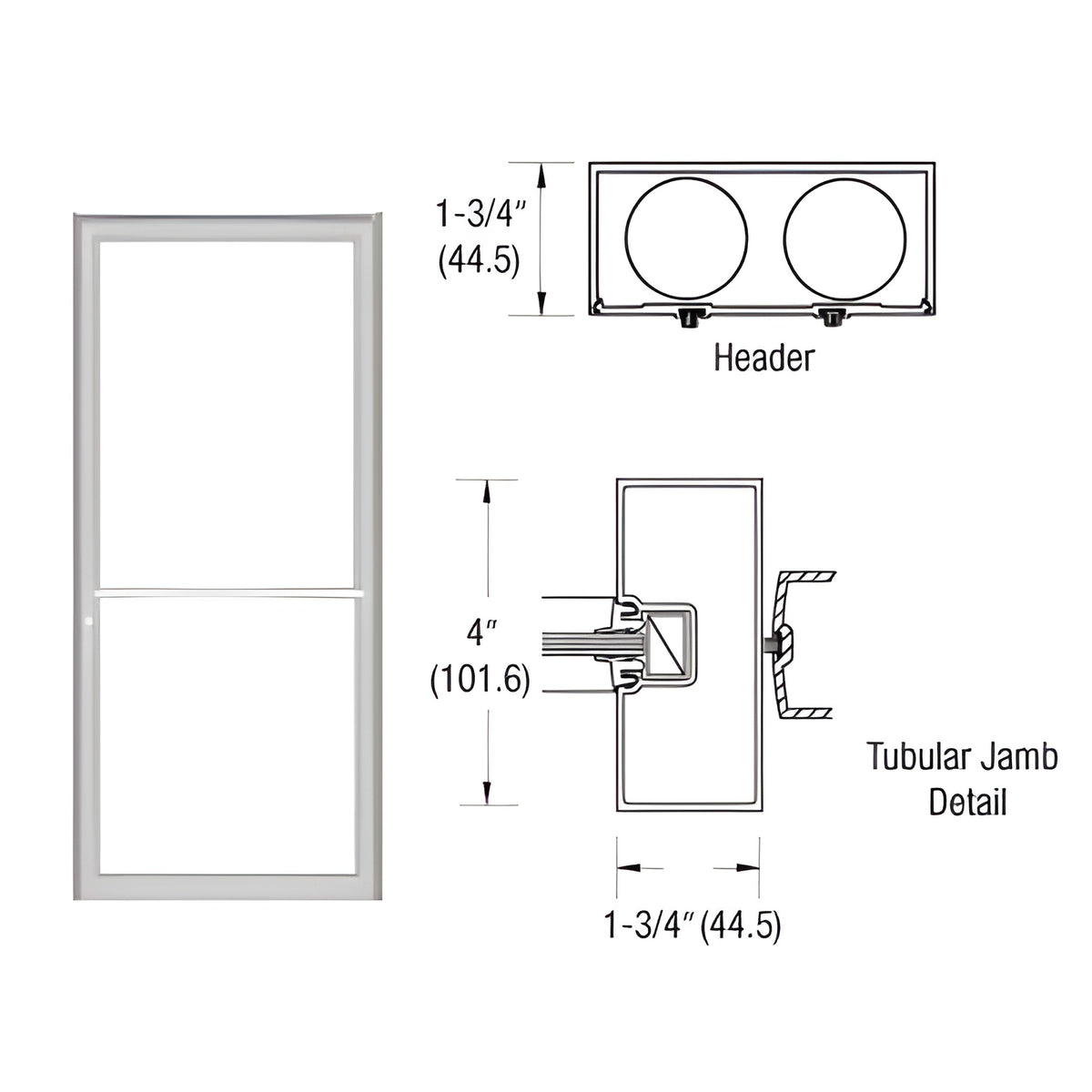 CRL-U.S. Aluminum Clear Anodized 39-1/2" x 85-3/4" 400 Series Up and Over Single Door Frame for Center Hung OHCC