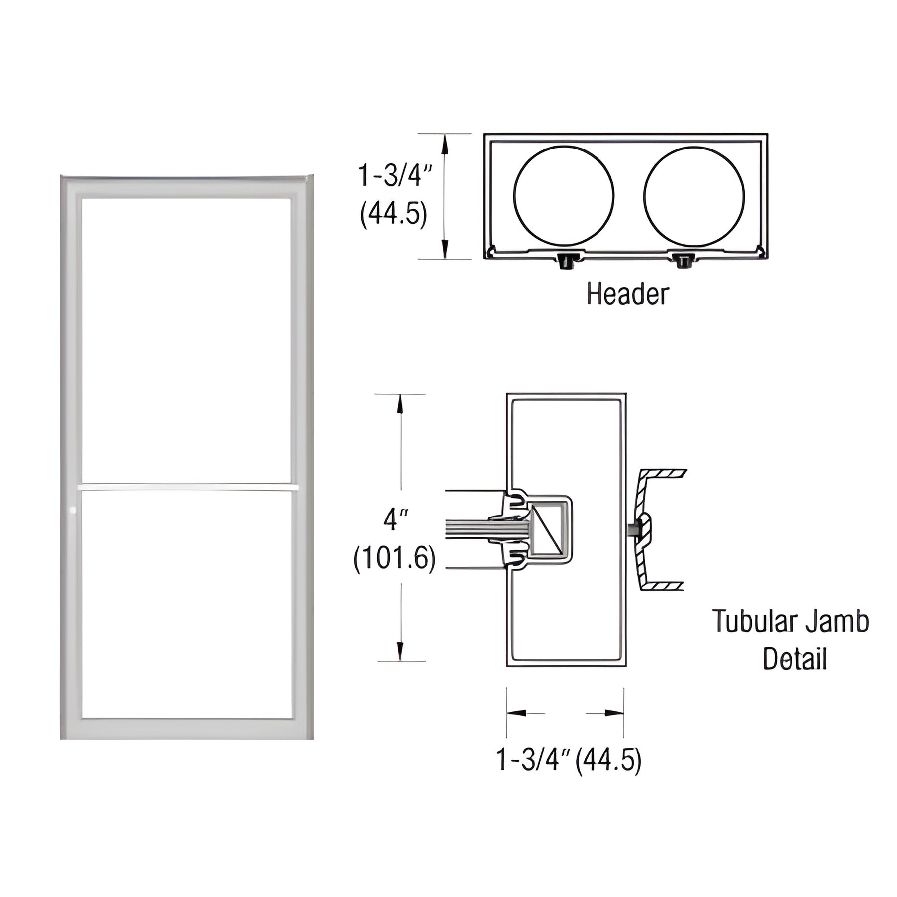 CRL-U.S. Aluminum Clear Anodized 39-1/2" x 85-3/4" 400 Series Up and Over Single Door Frame for Center Hung OHCC