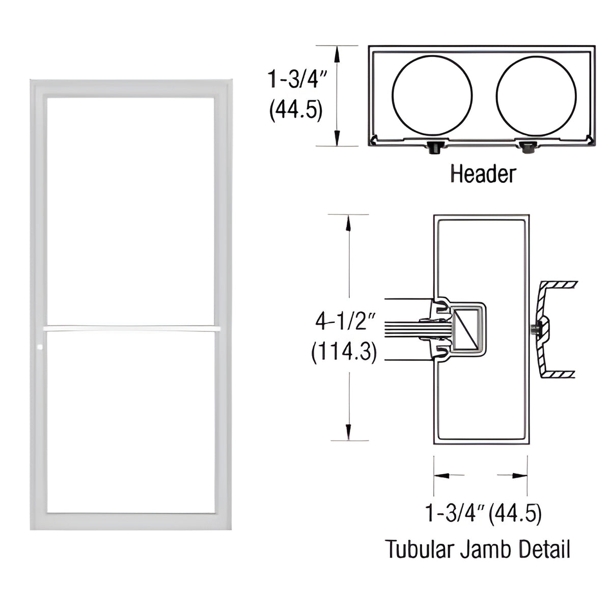 CRL-U.S. Aluminum Clear Anodized 39-1/2" x 85-3/4" 450 Series Up and Over Single Door Frame for Center Hung OHCC