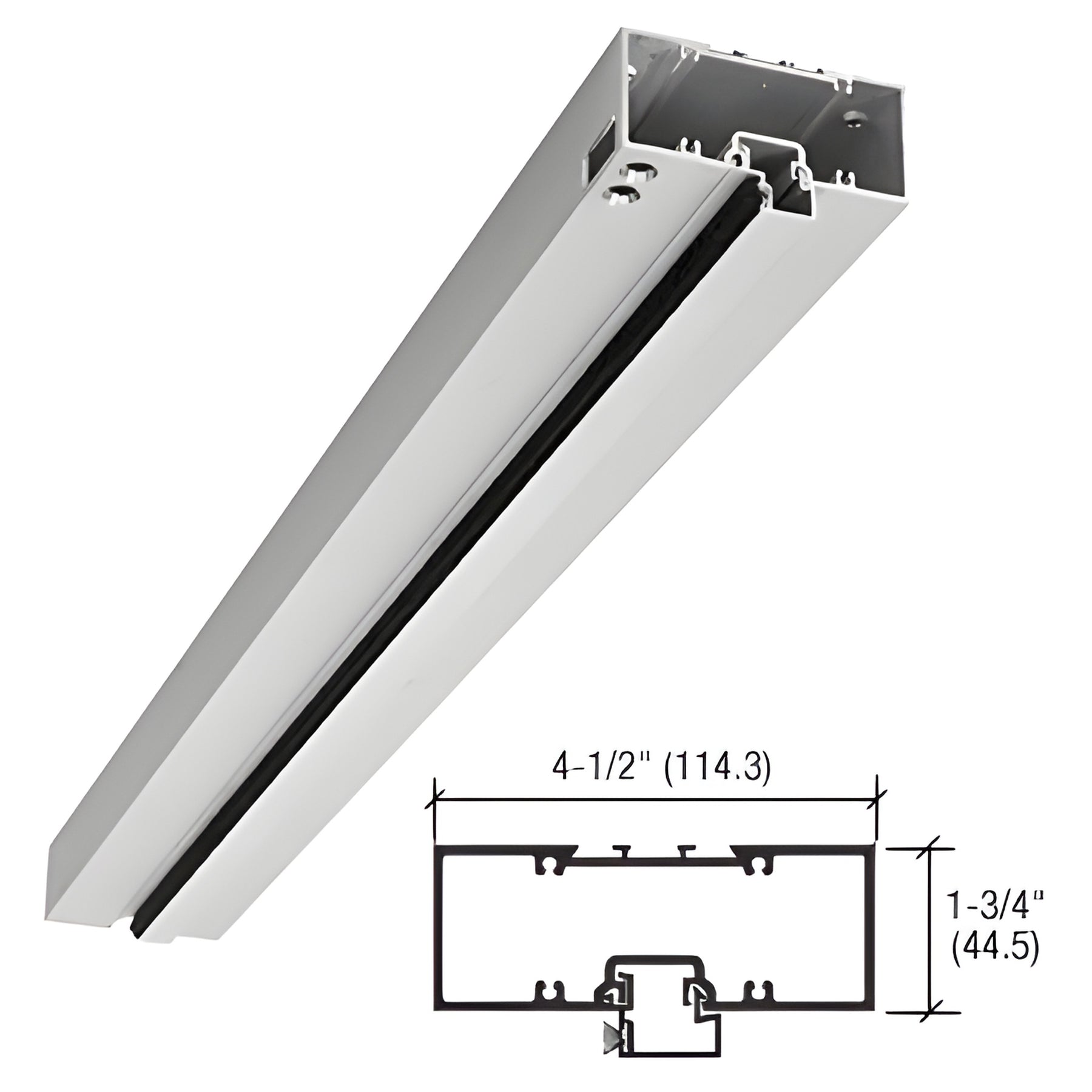 CRL-U.S. Aluminum Clear Anodized 450 Series 1-3/4" x 4-1/2" Single Door Header, Right Hand Prepped for Offset Pivots - 36"