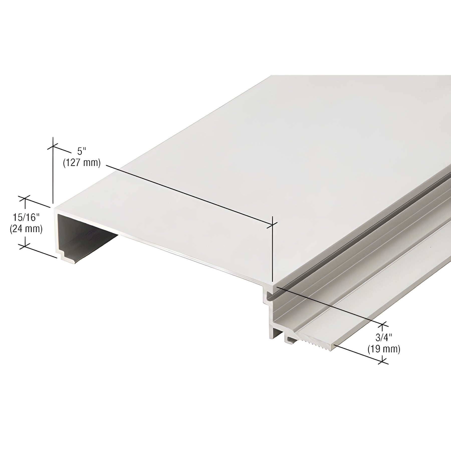 CRL-U.S. Aluminum Clear Anodized 5" Male Split Mullion for Screw Spline Assembly - 24'-2"