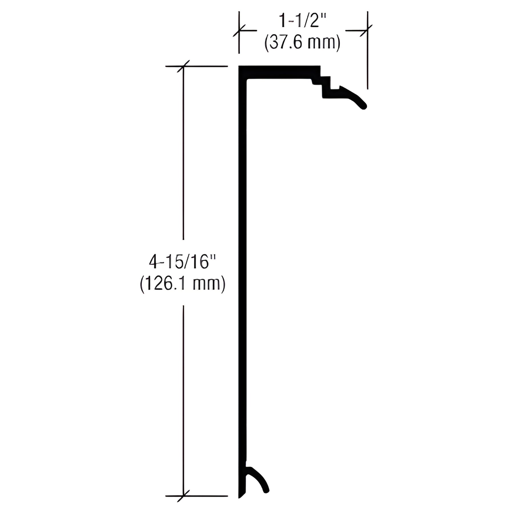CRL-U.S. Aluminum Clear Anodized 5" Structural Silicone Split Mullion Male Half - 24'-2"