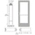 CRL-U.S. Aluminum Clear Anodized 550 Series Wide Stile Active Leaf of Pair 3'0 x 7'0 Offset Hung with Pivots for Surf Mount Closer Complete ADA Door for 1" Glass with Lock Indicator, Cylinder Guard