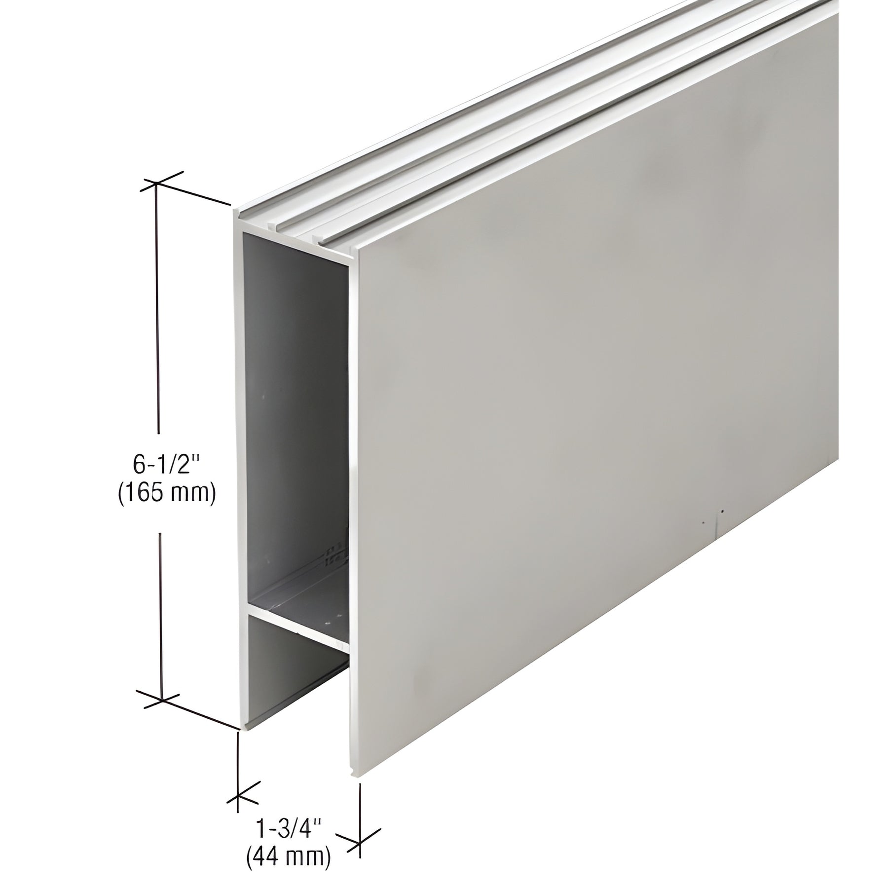 CRL-U.S. Aluminum Clear Anodized 6-1/2" Bottom Rail/Bulkhead - 21'-6"