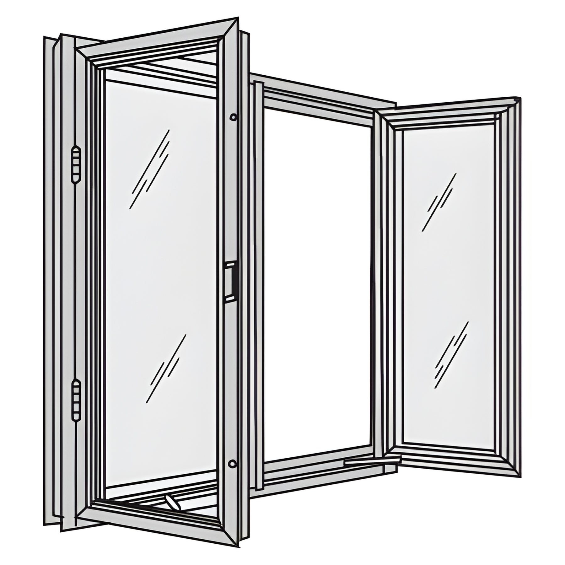 CRL-U.S. Aluminum Clear Anodized 7200 Series Double In-Swing Casement Window