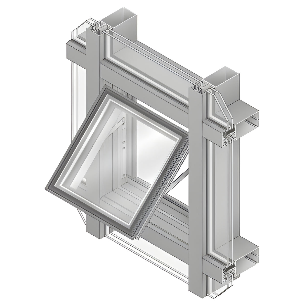 CRL-U.S. Aluminum Clear Anodized 7500 Series Project-Out Bottom Window