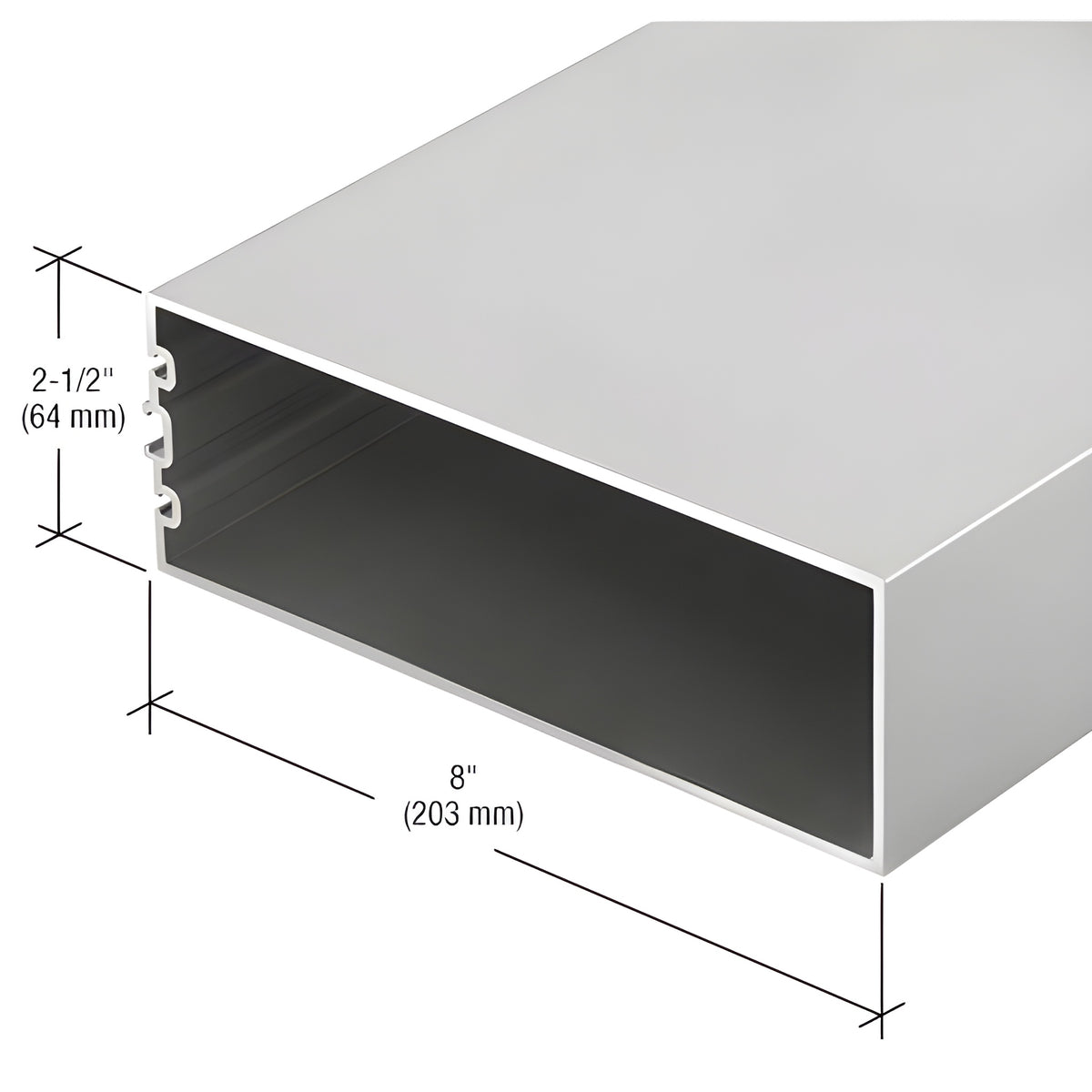 CRL-U.S. Aluminum Clear Anodized 8" Structural Silicone Glazed Vertical Mullion - 24'-2"