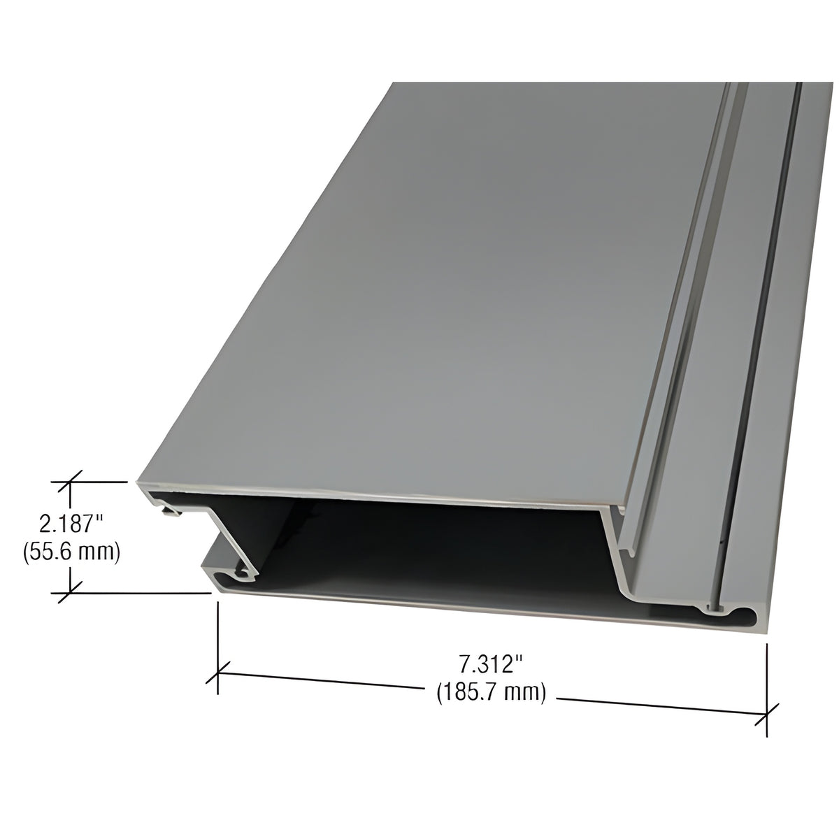 CRL-U.S. Aluminum Clear Anodized Class 1 7-5/16" Mid-Rail for 9/16" Glass - 21'0