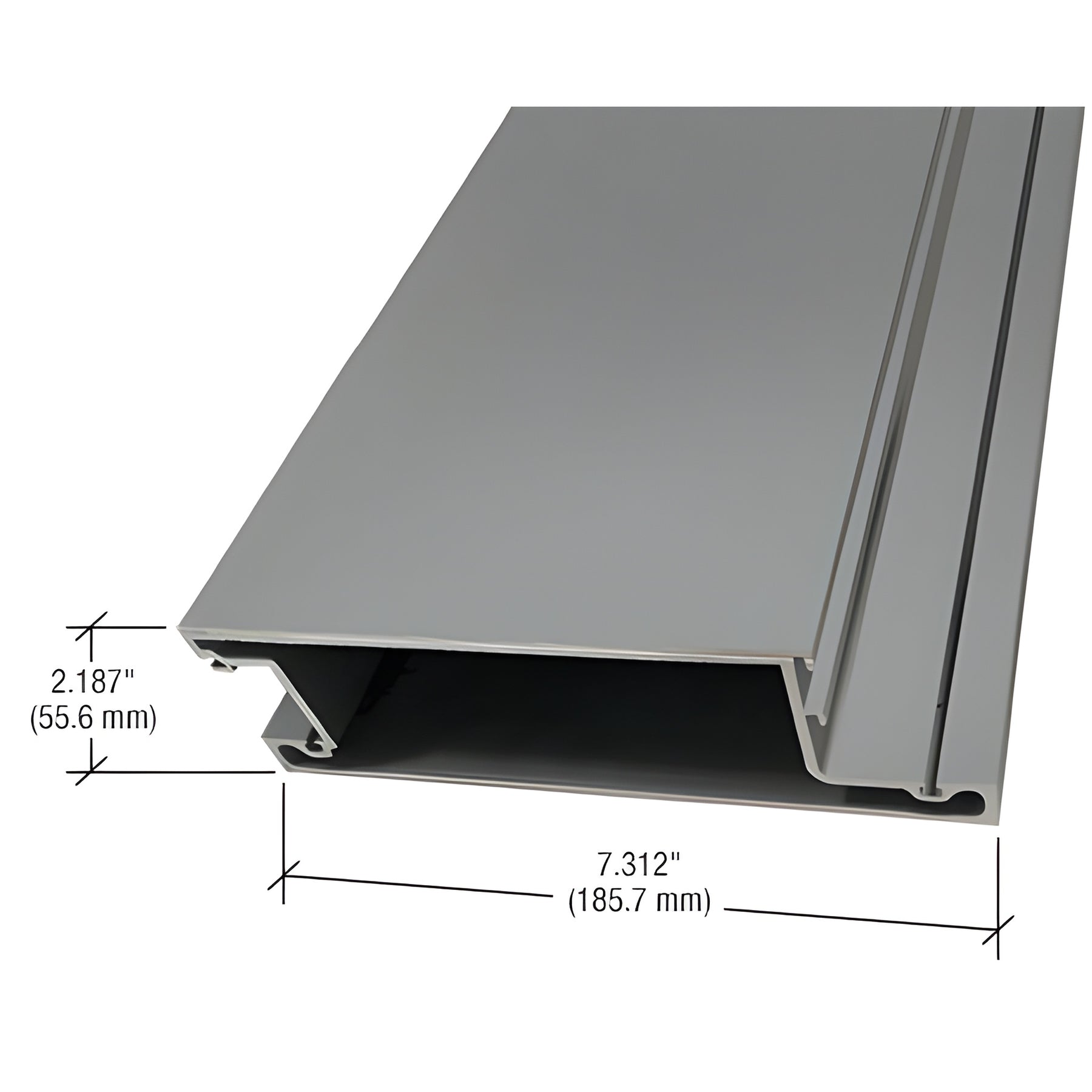 CRL-U.S. Aluminum Clear Anodized Class 1 7-5/16" Mid-Rail for 9/16" Glass - 21'0