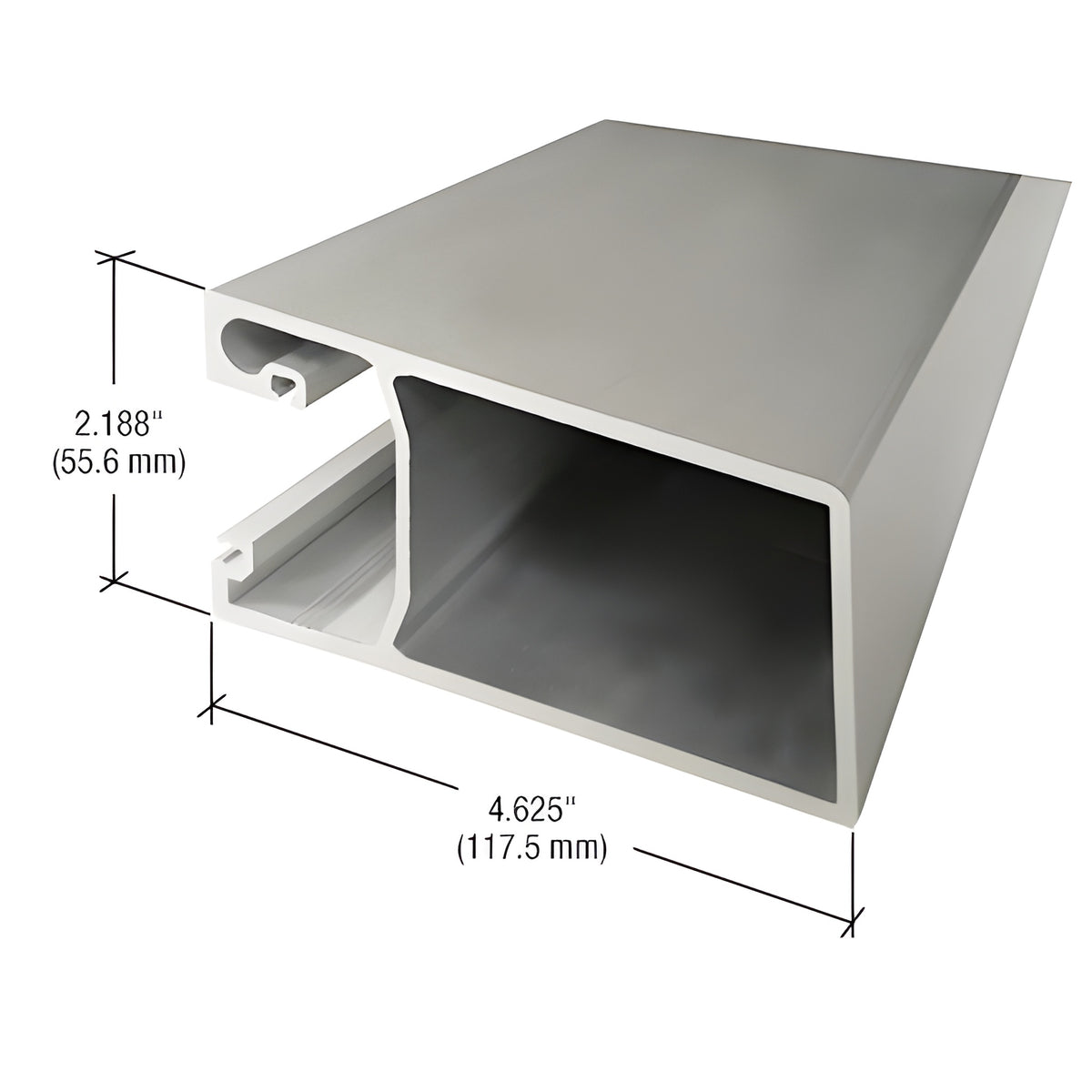CRL-U.S. Aluminum Clear Anodized Class 1 Beveled Door Stile for 9/16" Glass - 21'-2"
