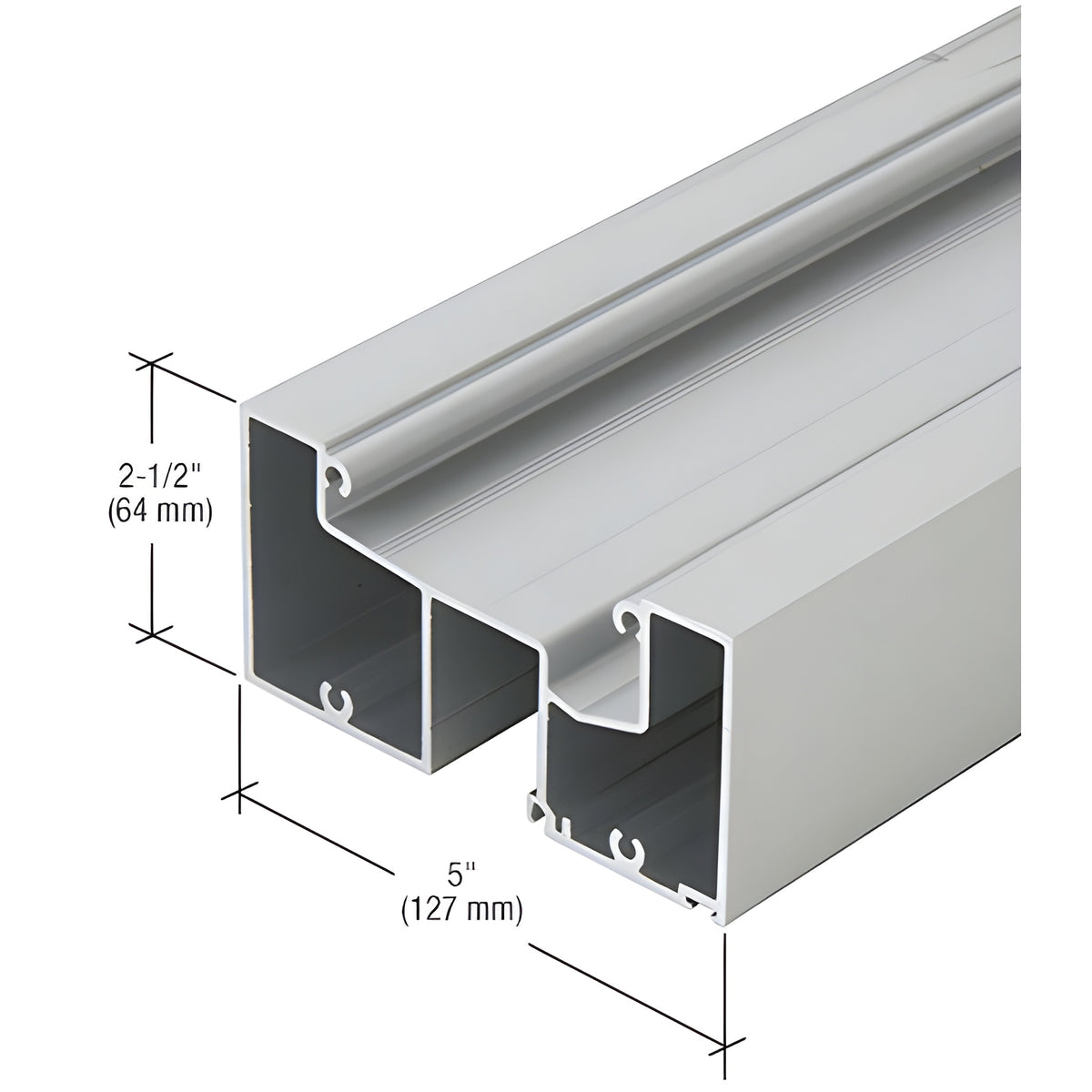 CRL-U.S. Aluminum Clear Anodized Class 1 IG500 Series Door Frame Head for 9/16" Glass - 24'-2"