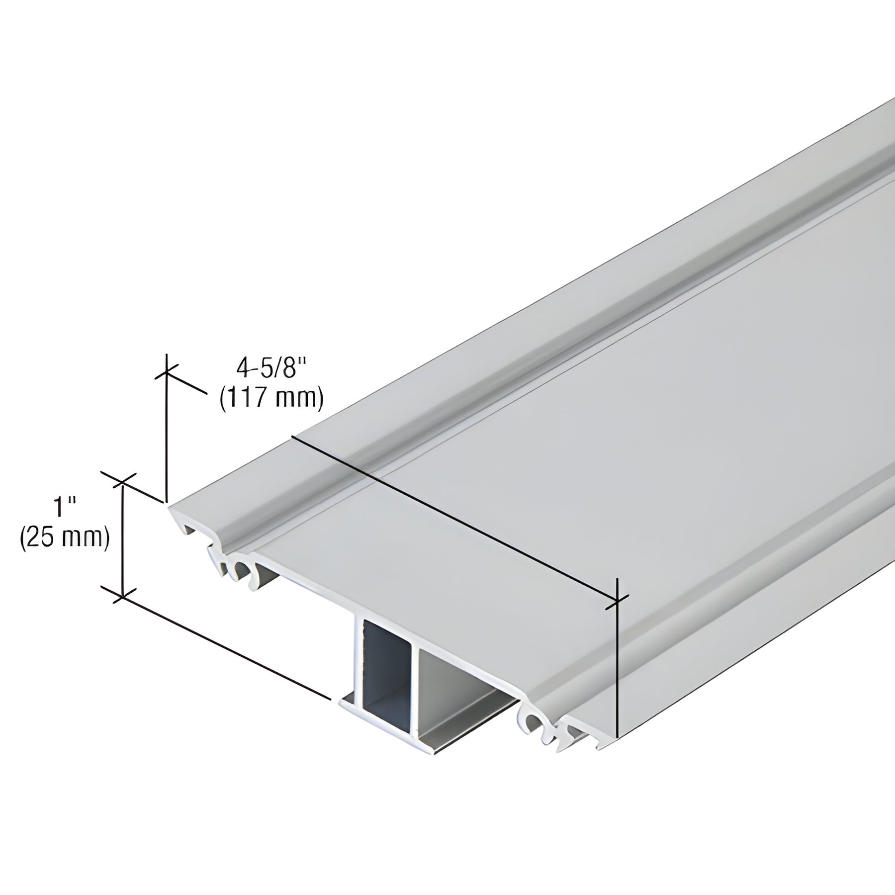 CRL-U.S. Aluminum Clear Anodized Class 1 Snap-In Flat Insert - 24'-2"