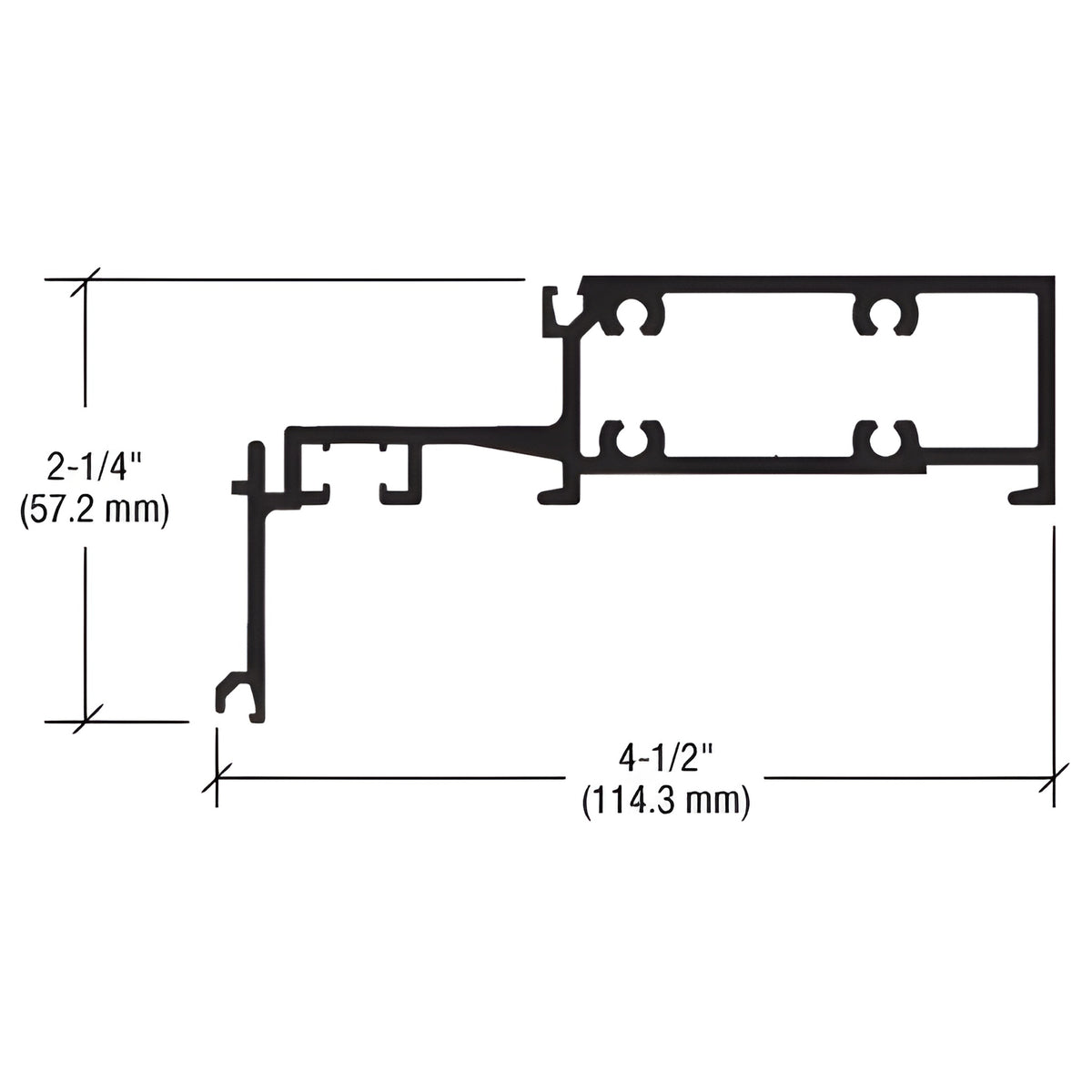 CRL-U.S. Aluminum Clear Anodized Horizontal 2-1/4" x 4-1/2" - 24'-2"
