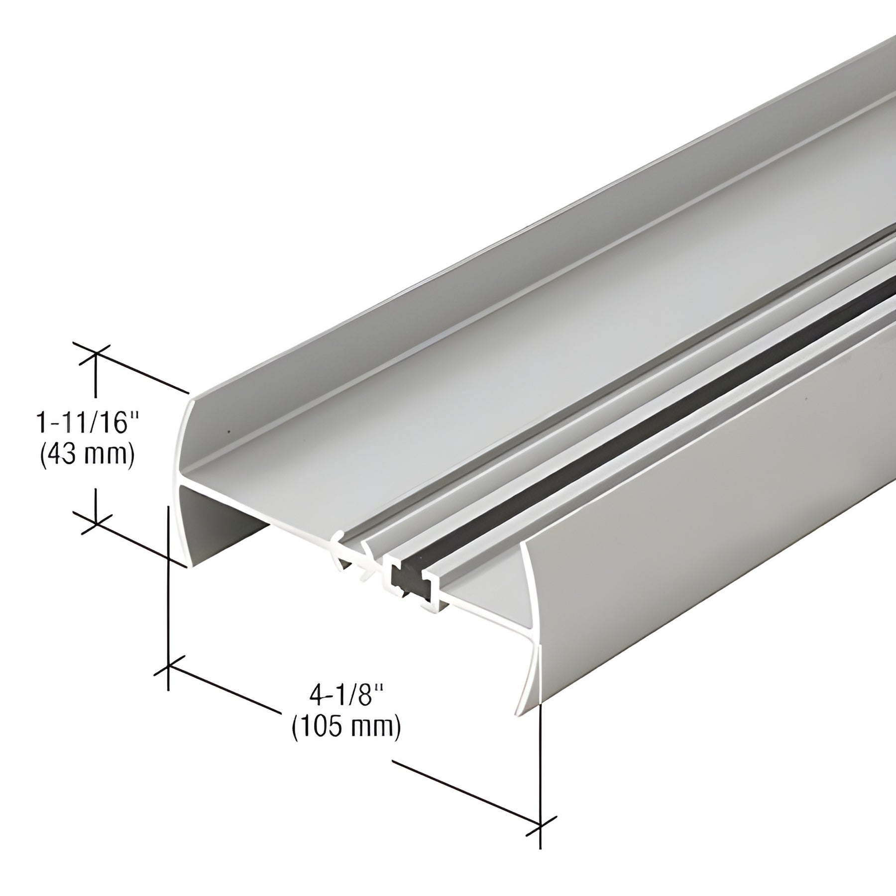 CRL-U.S. Aluminum Clear Anodized Hub Mullion, Thermally Improved - 24'-2"