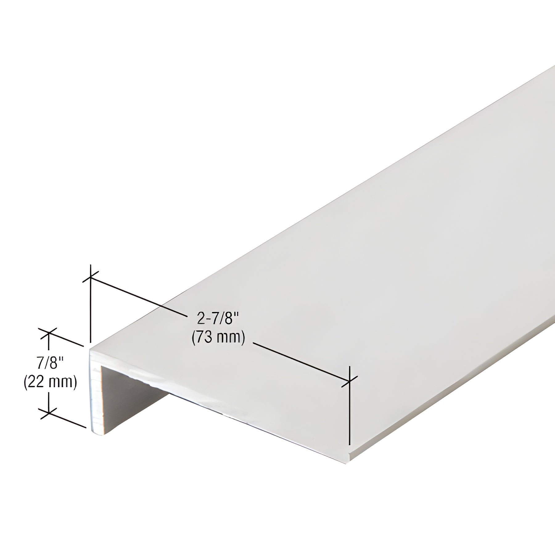 CRL-U.S. Aluminum Clear Anodized 'L' Angle, 2-7/8" x 7/8" x 1/8" - 21'-2"