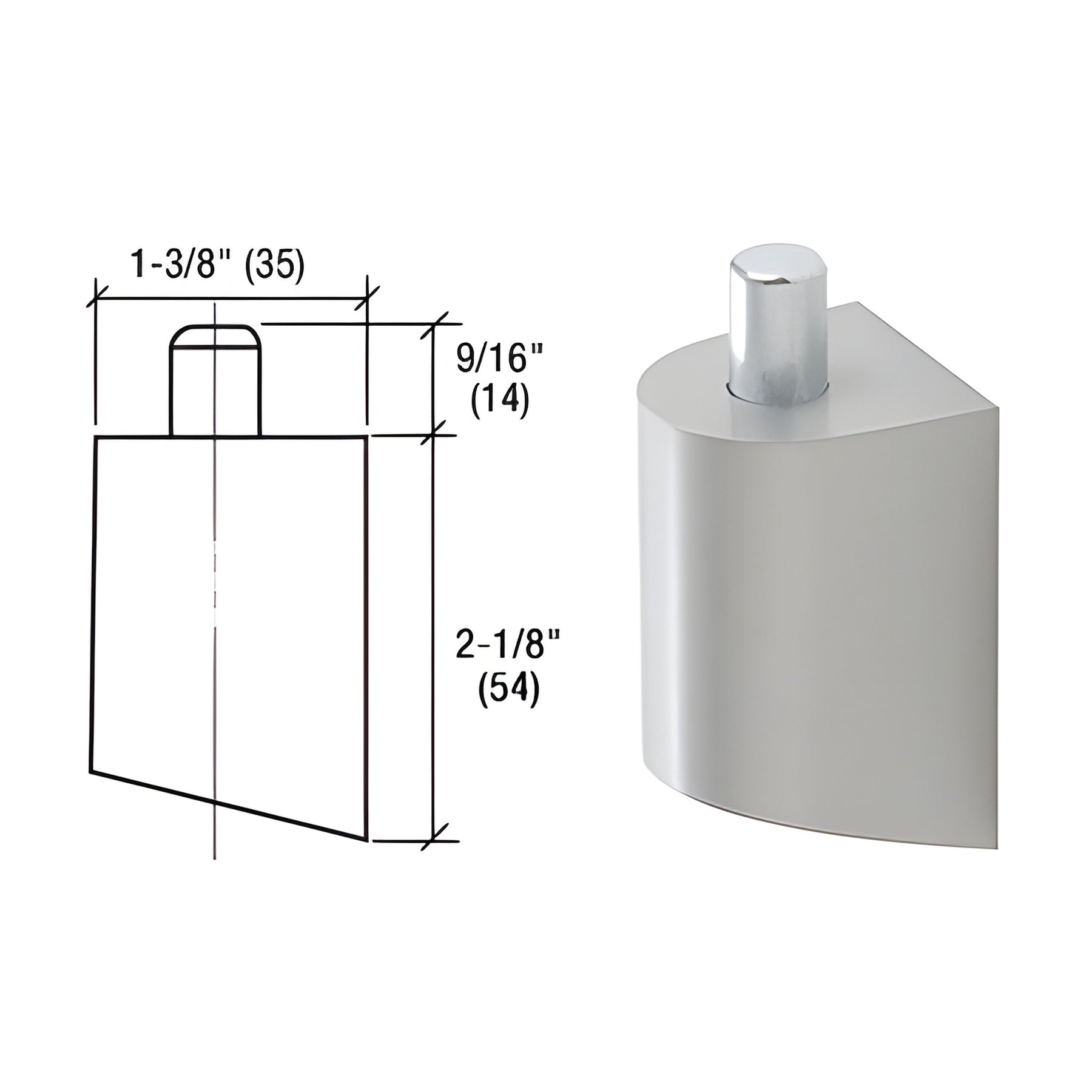 CRL-U.S. Aluminum Clear Anodized Offset Pivot Top Door Portion Only