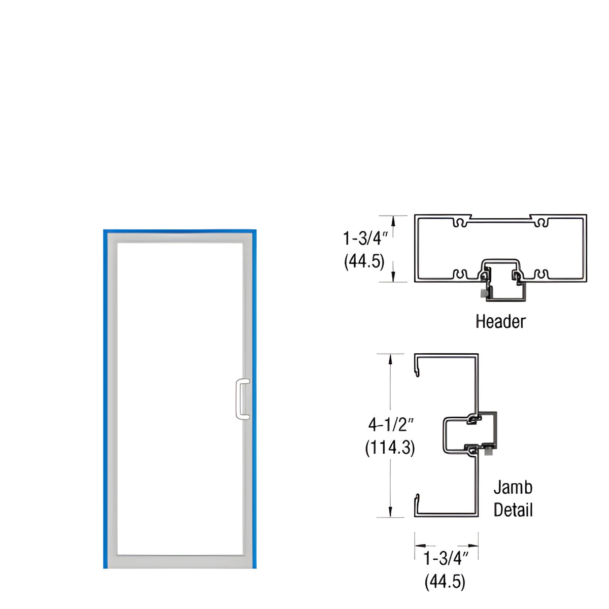 CRL-U.S. Aluminum Clear Anodized Open Back Up/Over Right Hand Frame for Single Door with 0P400 Offset Pivots with Concealed Panic