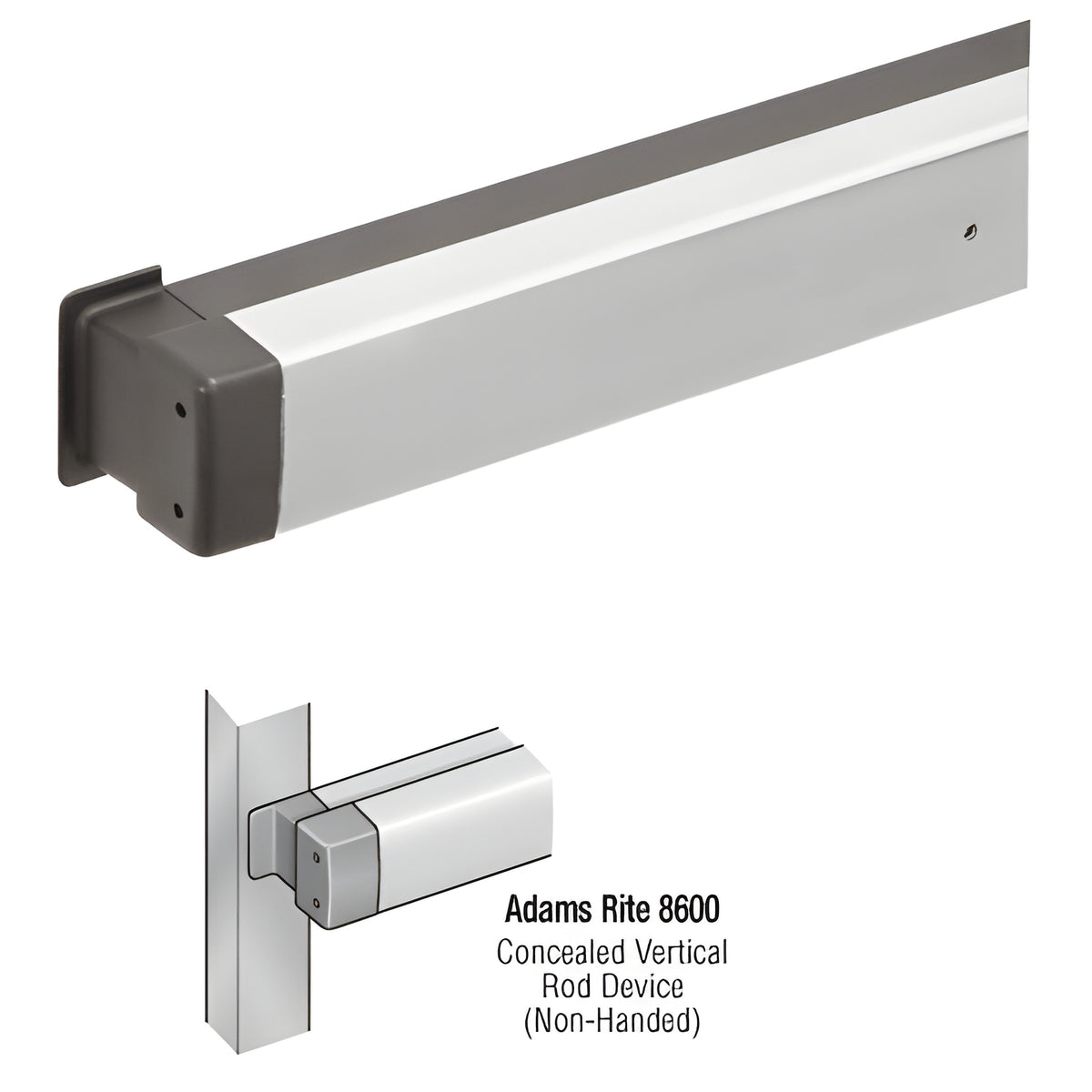 CRL-U.S. Aluminum Clear Anodized Panic Concealed Vertical Rod Adams Rite® 8600 Only 36"