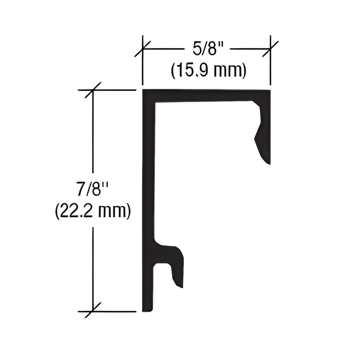 CRL-U.S. Aluminum Clear Anodized Sash Face Stop for 1/4" Glazing - 24'-2"