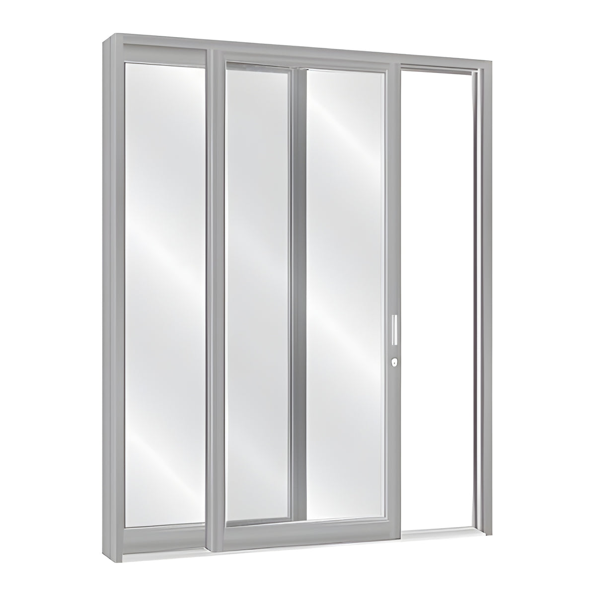 CRL-U.S. Aluminum Clear Anodized Series 2000 Blank Multi-Panel 48" x 96" Series 2000 Narrow Stile Sliding Entrance Door