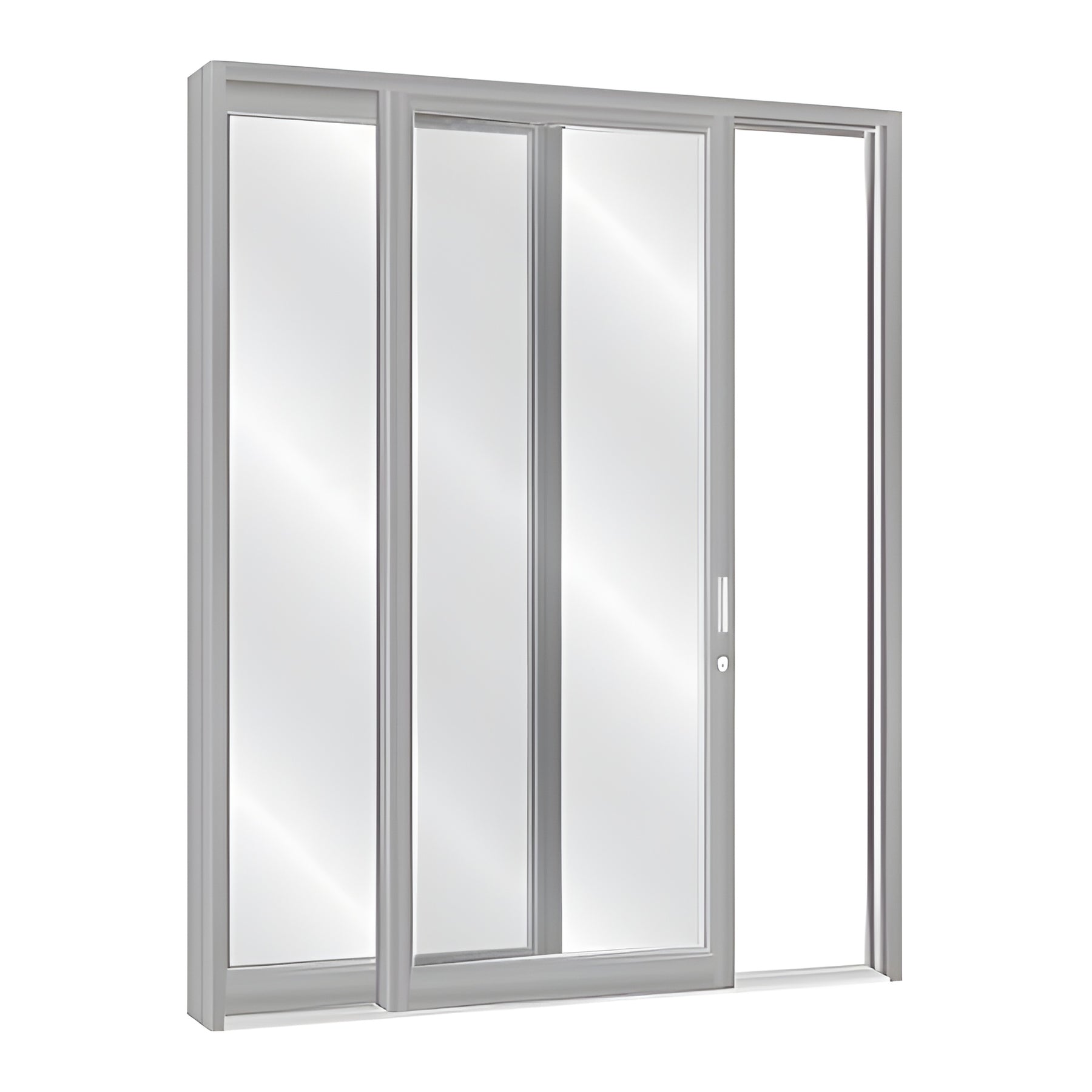 CRL-U.S. Aluminum Clear Anodized Series 2000 Blank Multi-Panel 48" x 96" Series 2000 Narrow Stile Sliding Entrance Door