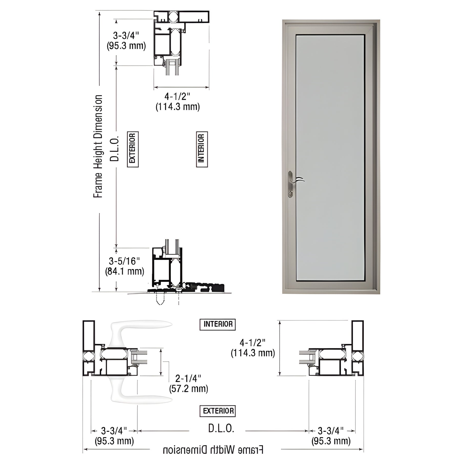 CRL-U.S. Aluminum Clear Anodized Series 925 Patio Door Pivot Hinge Left Swing Out
