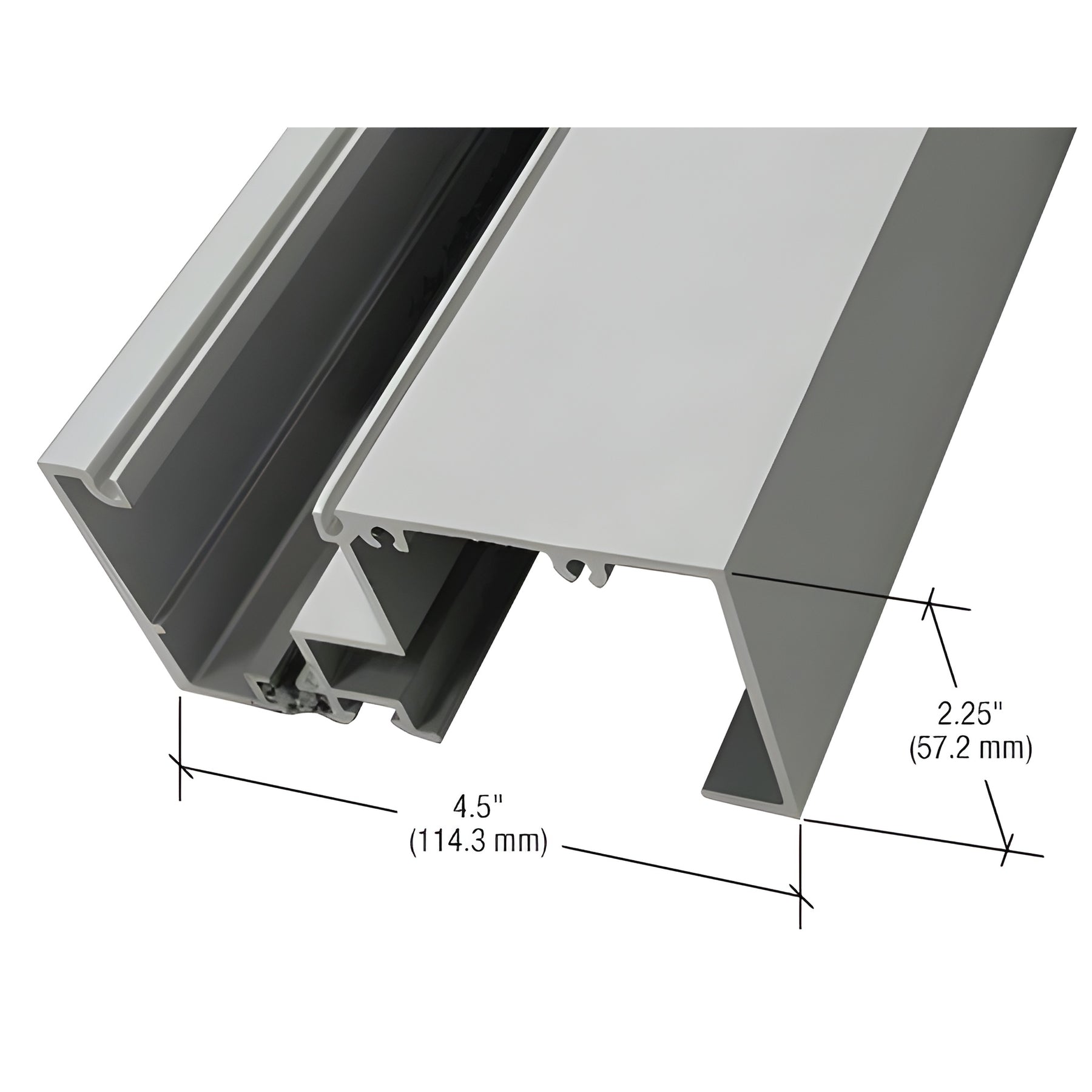 CRL-U.S. Aluminum Clear Anodized Sill for 1" Glazing 2-1/4" x 4-1/2", Thermally Improved - 24'-2"