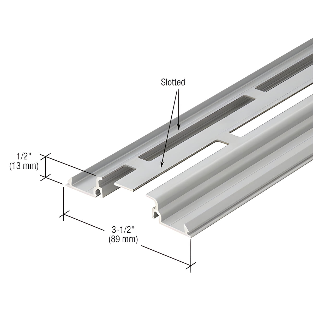 CRL-U.S. Aluminum Clear Anodized Slotted Shallow Pocket Insert for 1" Glass - 24'-2"