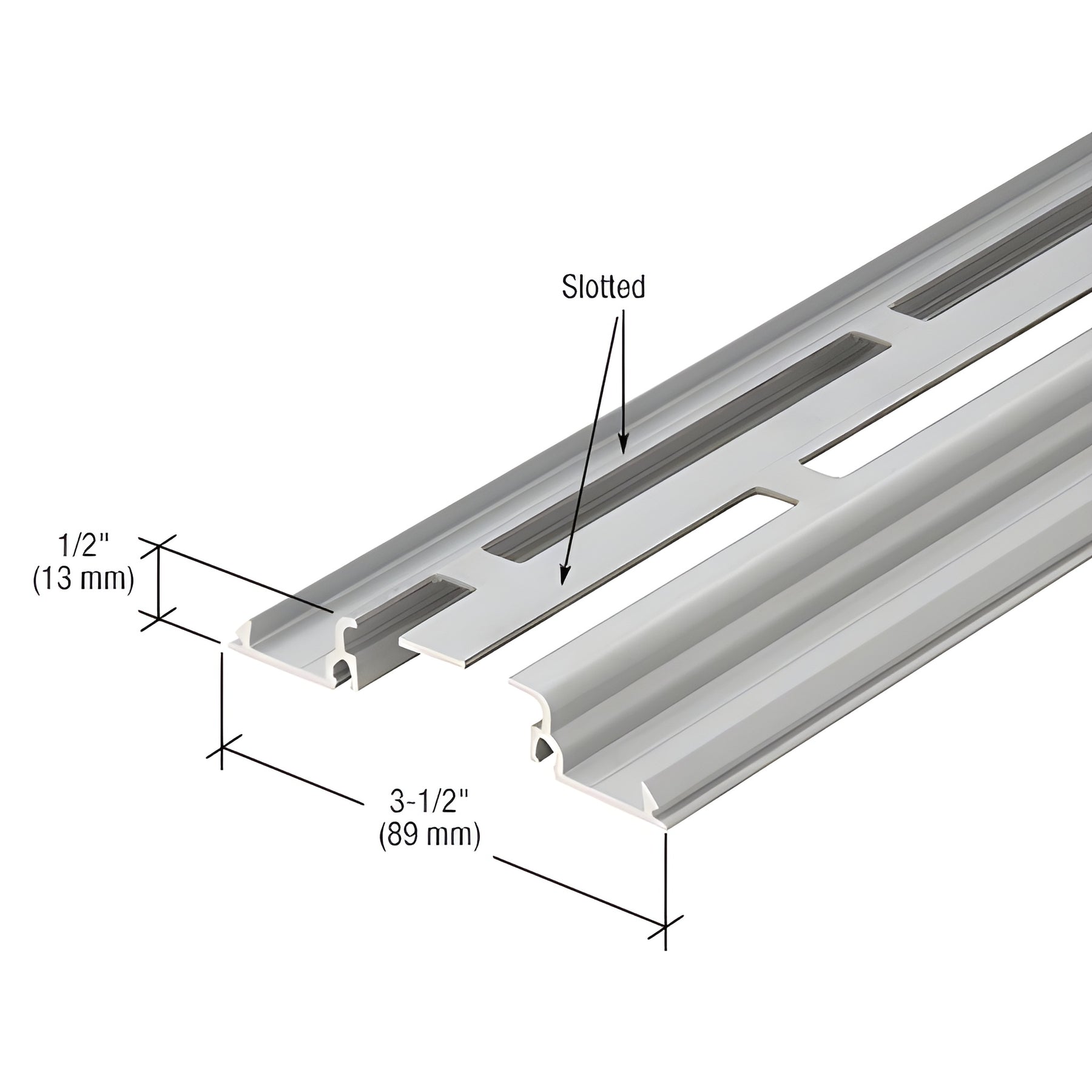 CRL-U.S. Aluminum Clear Anodized Slotted Shallow Pocket Insert for 1" Glass - 24'-2"