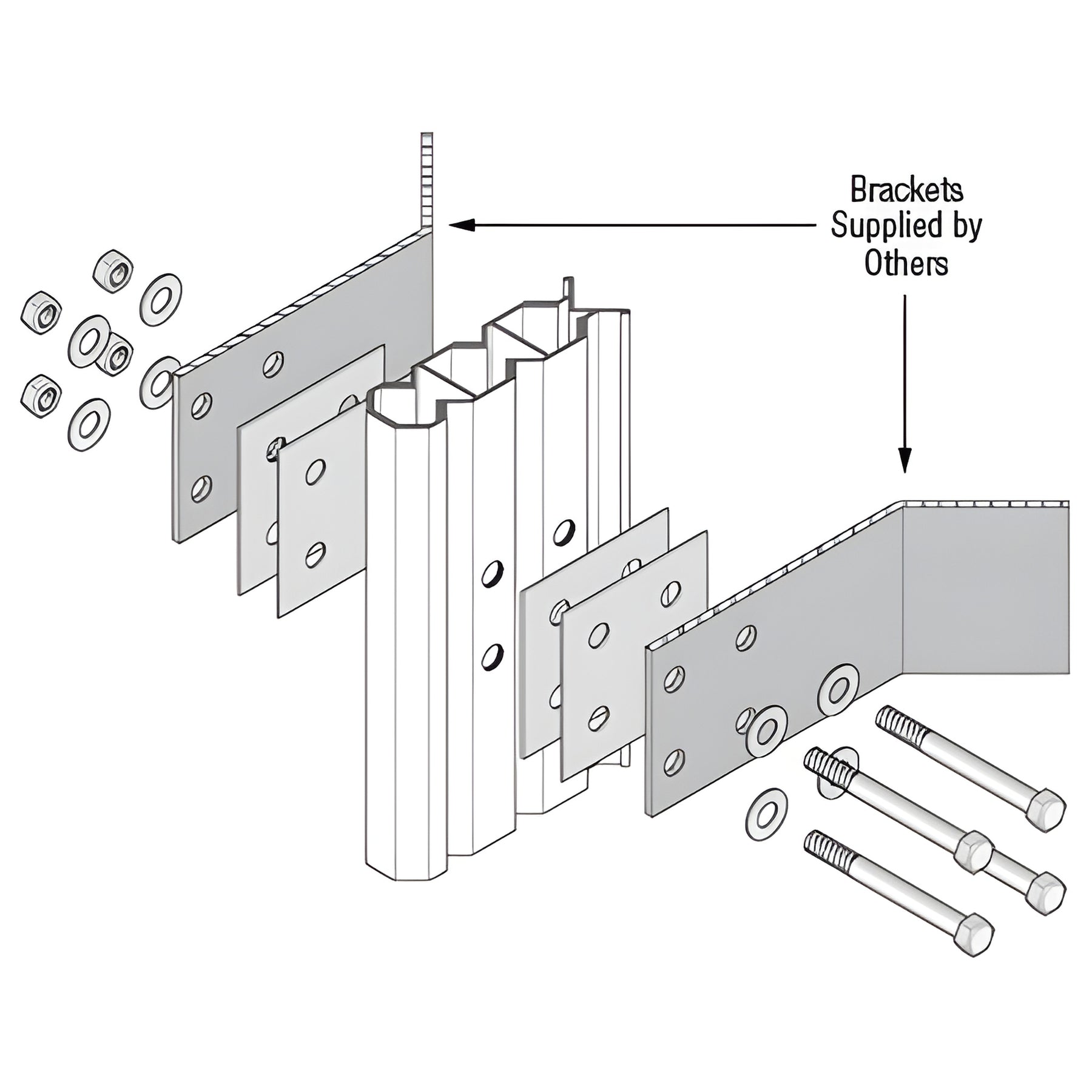 CRL-U.S. Aluminum Corner Mullion Anchors - 6/Pk