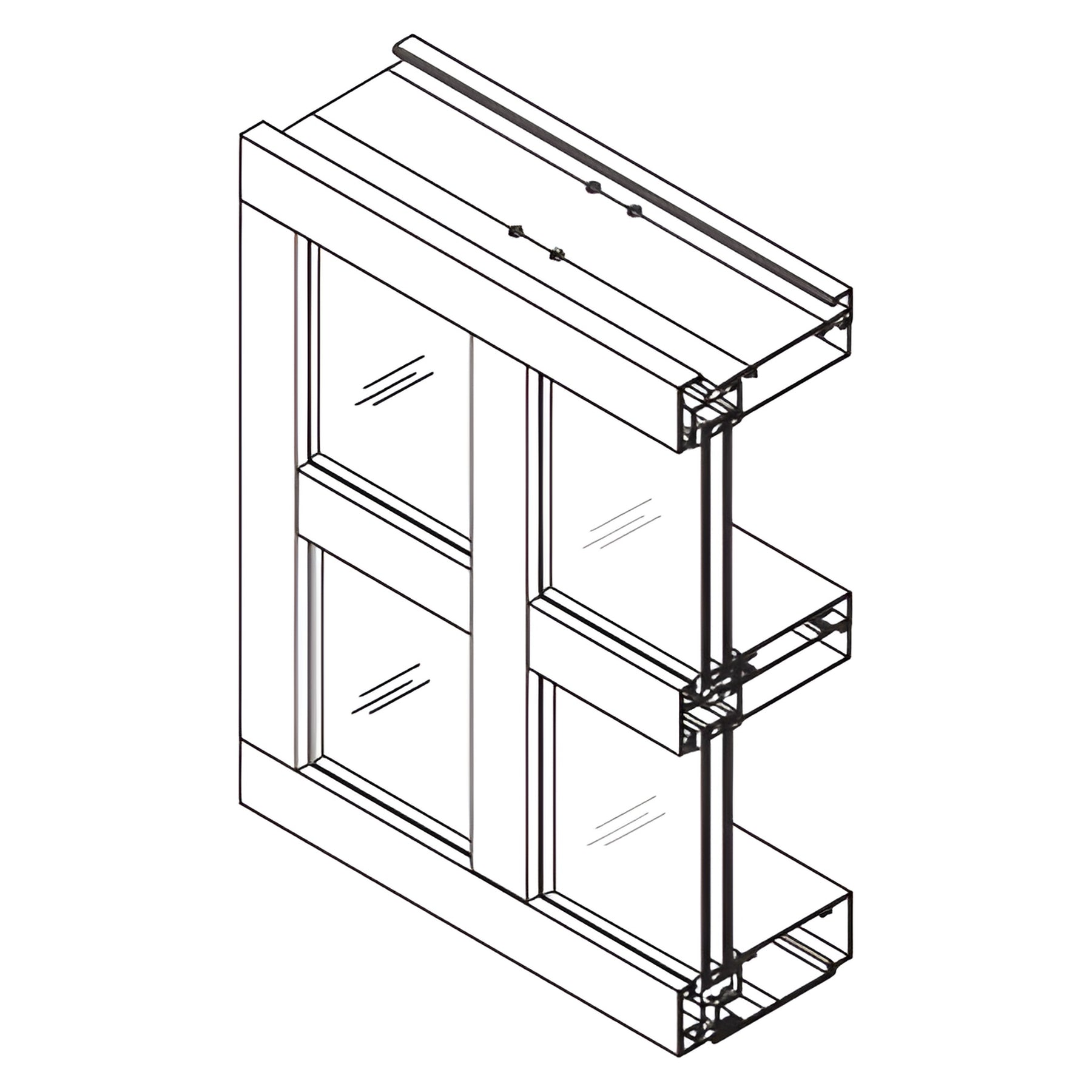CRL-U.S. Aluminum Custom KYNAR® Paint 1" Glazing Jamb 2-1/4" x 4-1/2" - 24'-2"