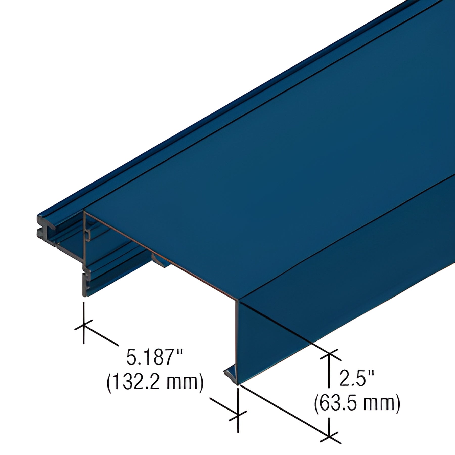 CRL-U.S. Aluminum Custom KYNAR® Paint 5-1/4" Open Back Roll Under Horizontal Mullion for StormWall XL