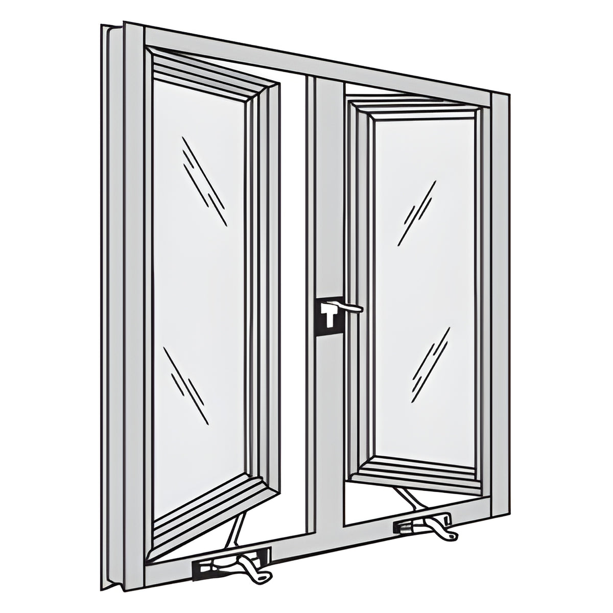CRL-U.S. Aluminum Custom KYNAR® Paint 7200 Series Double Out-Swing Casement Windows