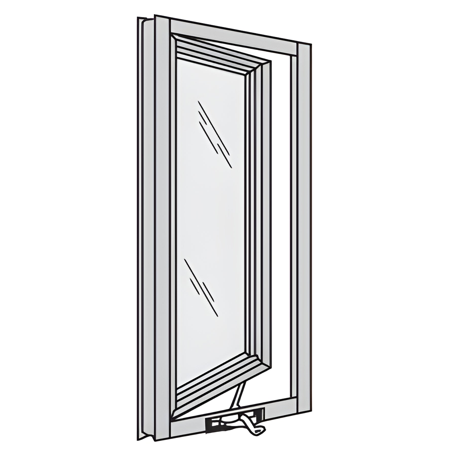 CRL-U.S. Aluminum Custom KYNAR® Paint 7200 Series Out-Swing Casement Window for 1" Glazing