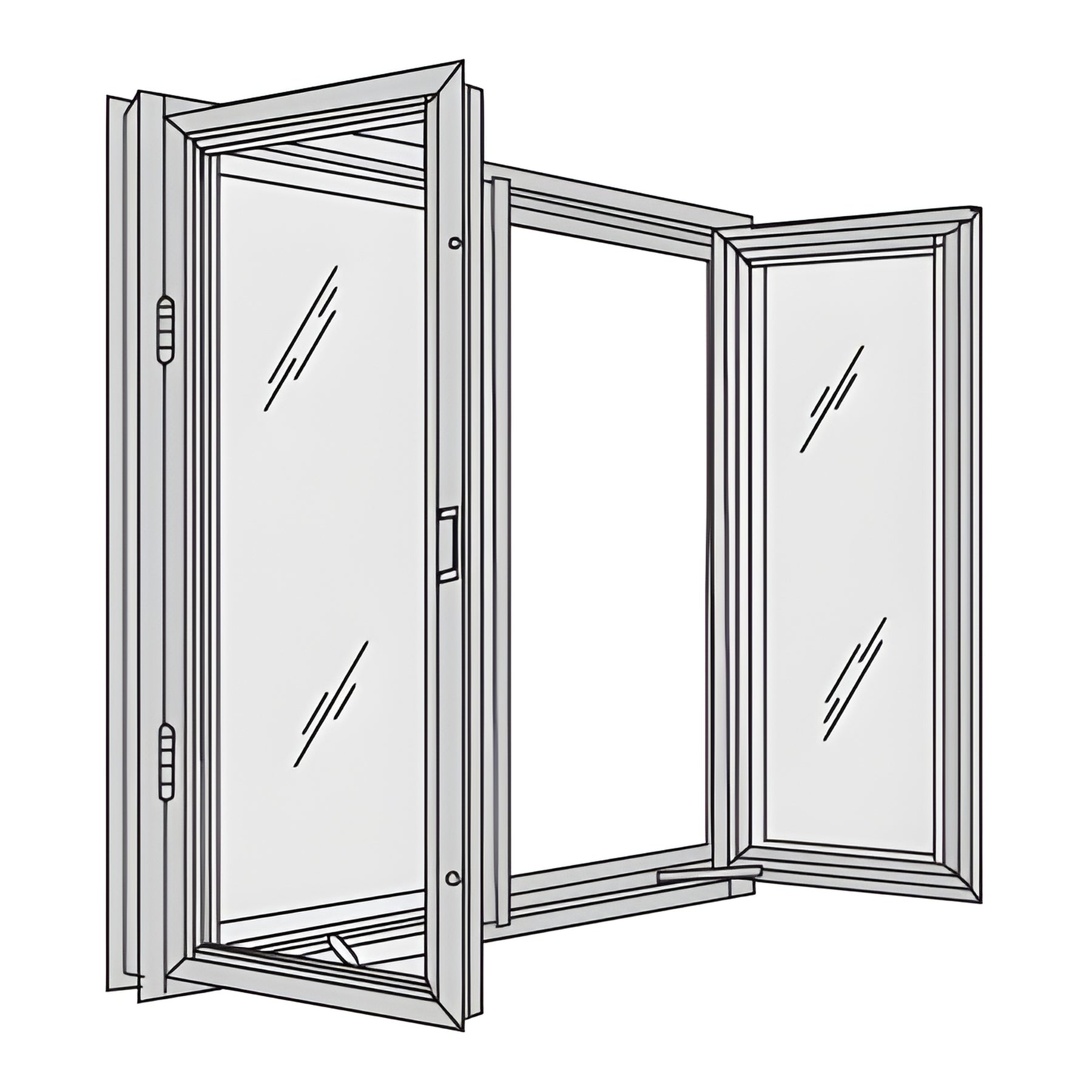 CRL-U.S. Aluminum Custom KYNAR® Paint 7400 Series Double In-Swing Casement Window for 1" Glazing