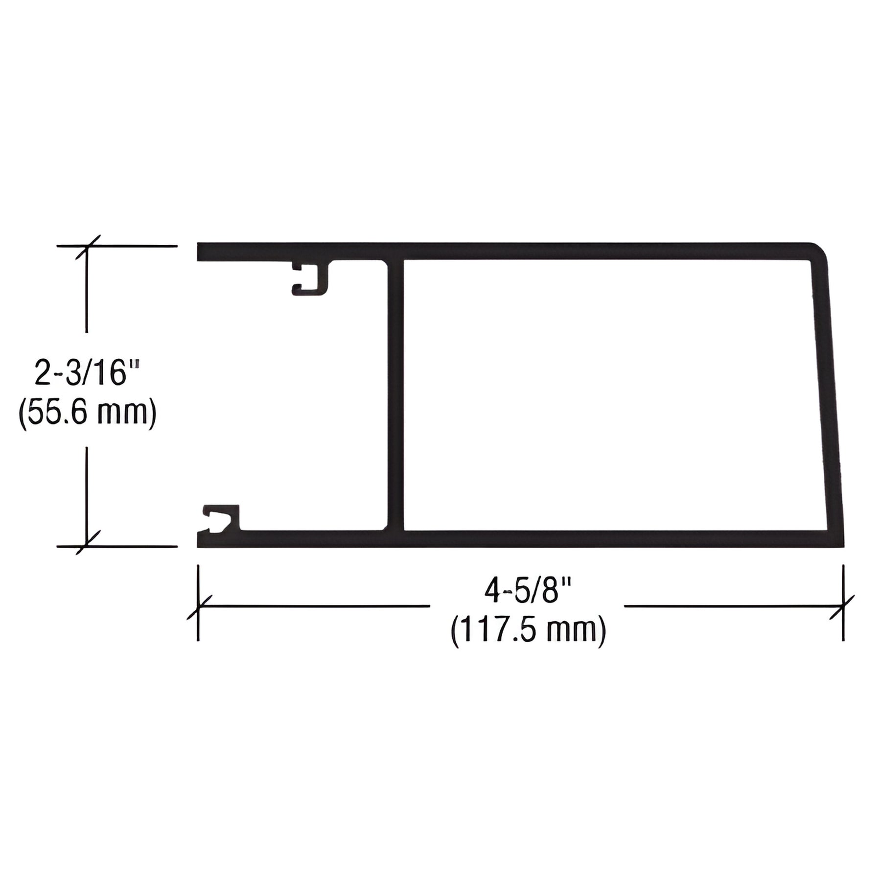CRL-U.S. Aluminum Custom KYNAR® Paint Beveled Stile, for 1-5/16" Glass - 21'-2"