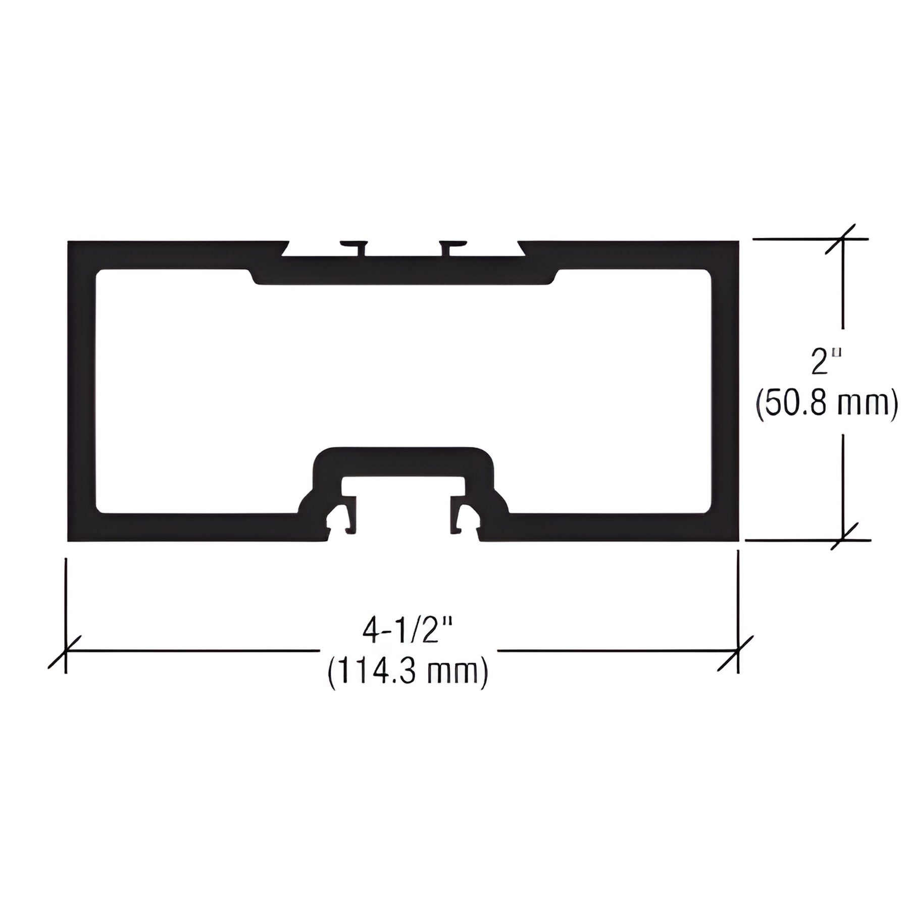 CRL-U.S. Aluminum Custom KYNAR® Paint Durafront Door Header, 2" x 4-1/2" - 21'-4"