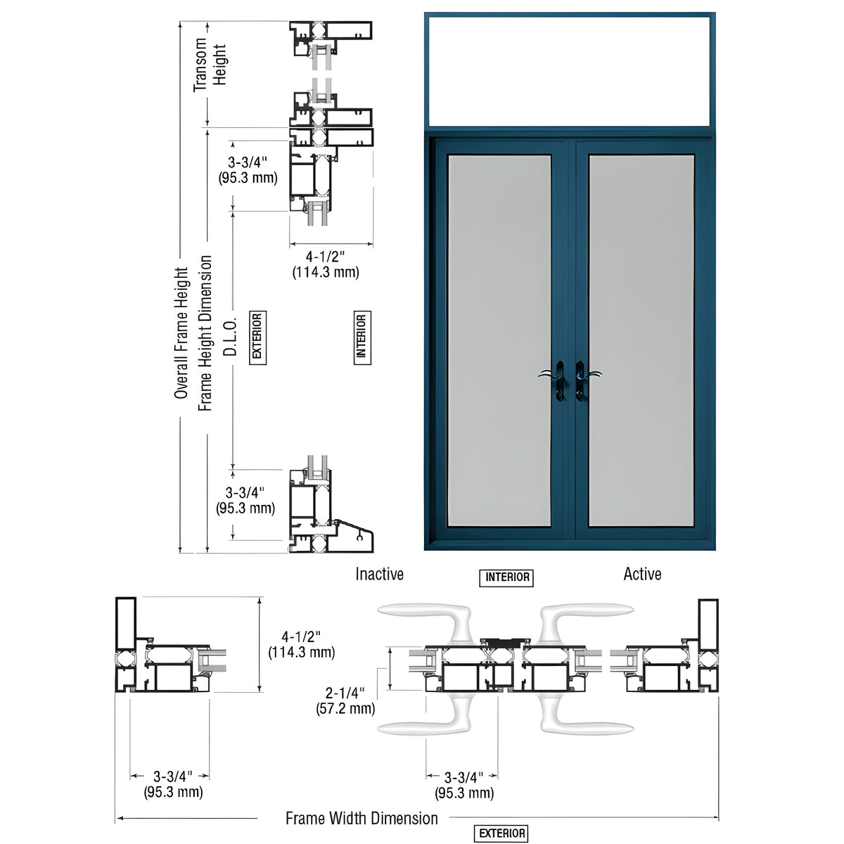 CRL-U.S. Aluminum Custom KYNAR® Paint Series 900 Terrace Door Pair Swing Out