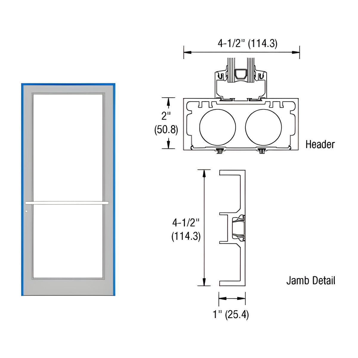 CRL-U.S. Aluminum Custom Painted Series DF800 Up/Over Sub Frame for a Single Door