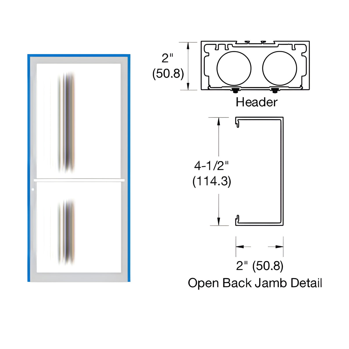 CRL-U.S. Aluminum Custom Size 451 Series Dark Bronze/Black Anodized Class 1 Up and Over Single Door Frame