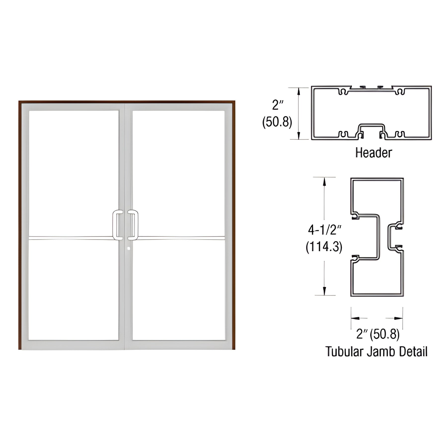 CRL-U.S. Aluminum Custom Size Dark Bronze/Black Anodized Class 1 Series 451 Tubular Butt Hinge Up and Over Frame Complete (2F)