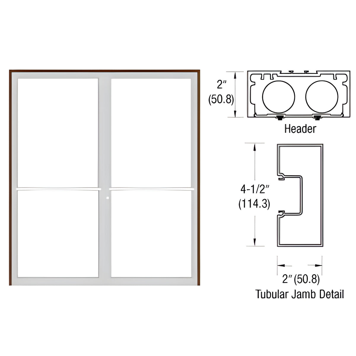 CRL-U.S. Aluminum Custom Size Dark Bronze/Black Anodized Class 1 Series 451 Tubular Center Hung Up and Over Frame Complete (2F)