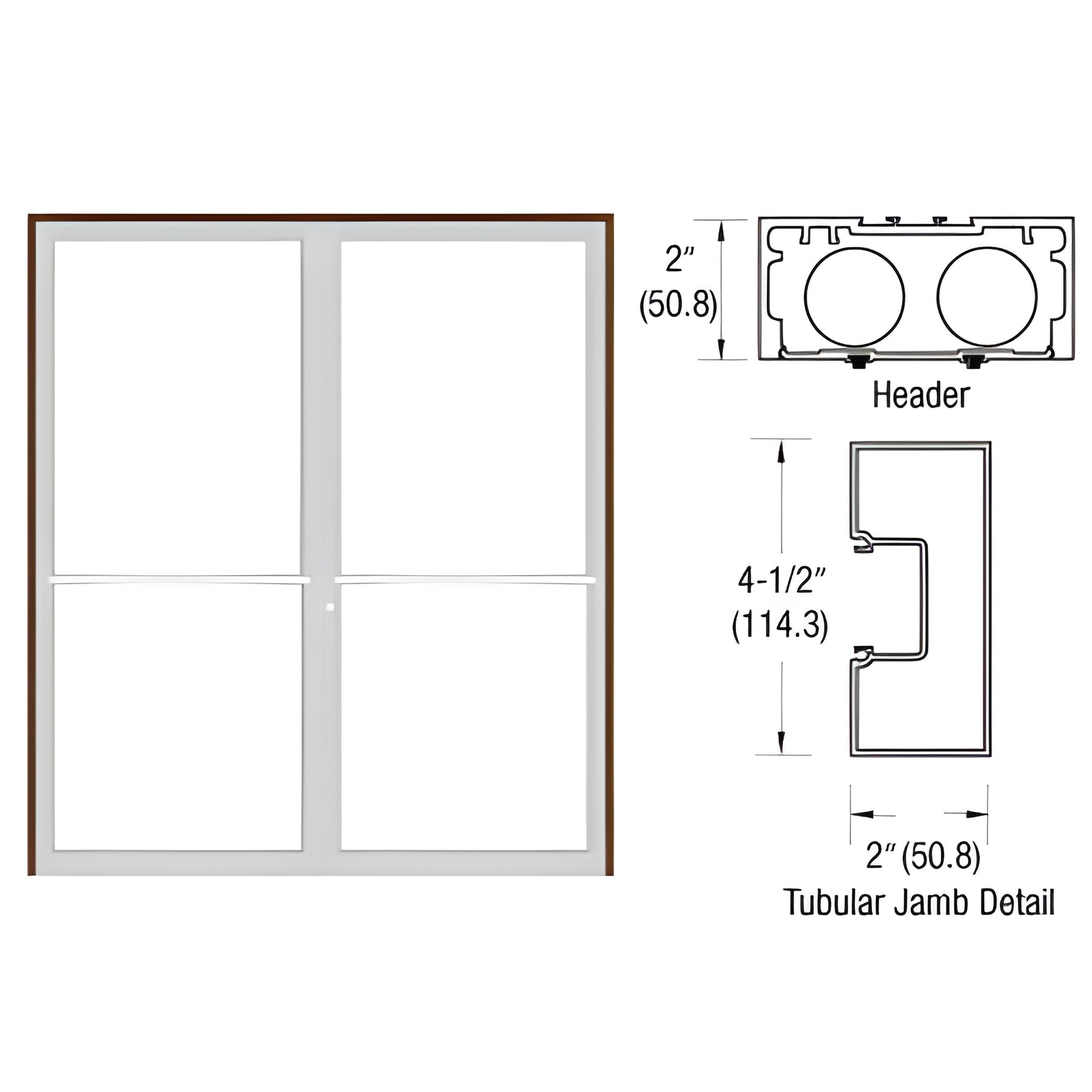 CRL-U.S. Aluminum Custom Size Dark Bronze/Black Anodized Class 1 Series 451 Tubular Center Hung Up and Over Frame Complete (2F)