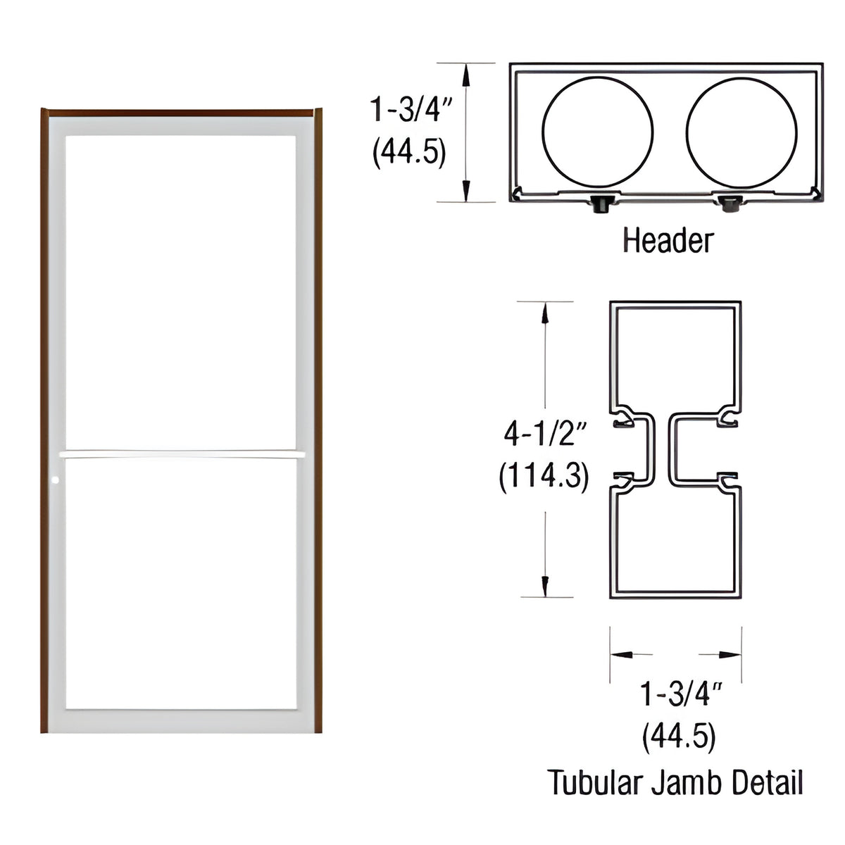 CRL-U.S. Aluminum Custom Sized Bronze Black Anodized Series 450 Tubular Center Hung Pivot Up and Over Frame Complete (1F)