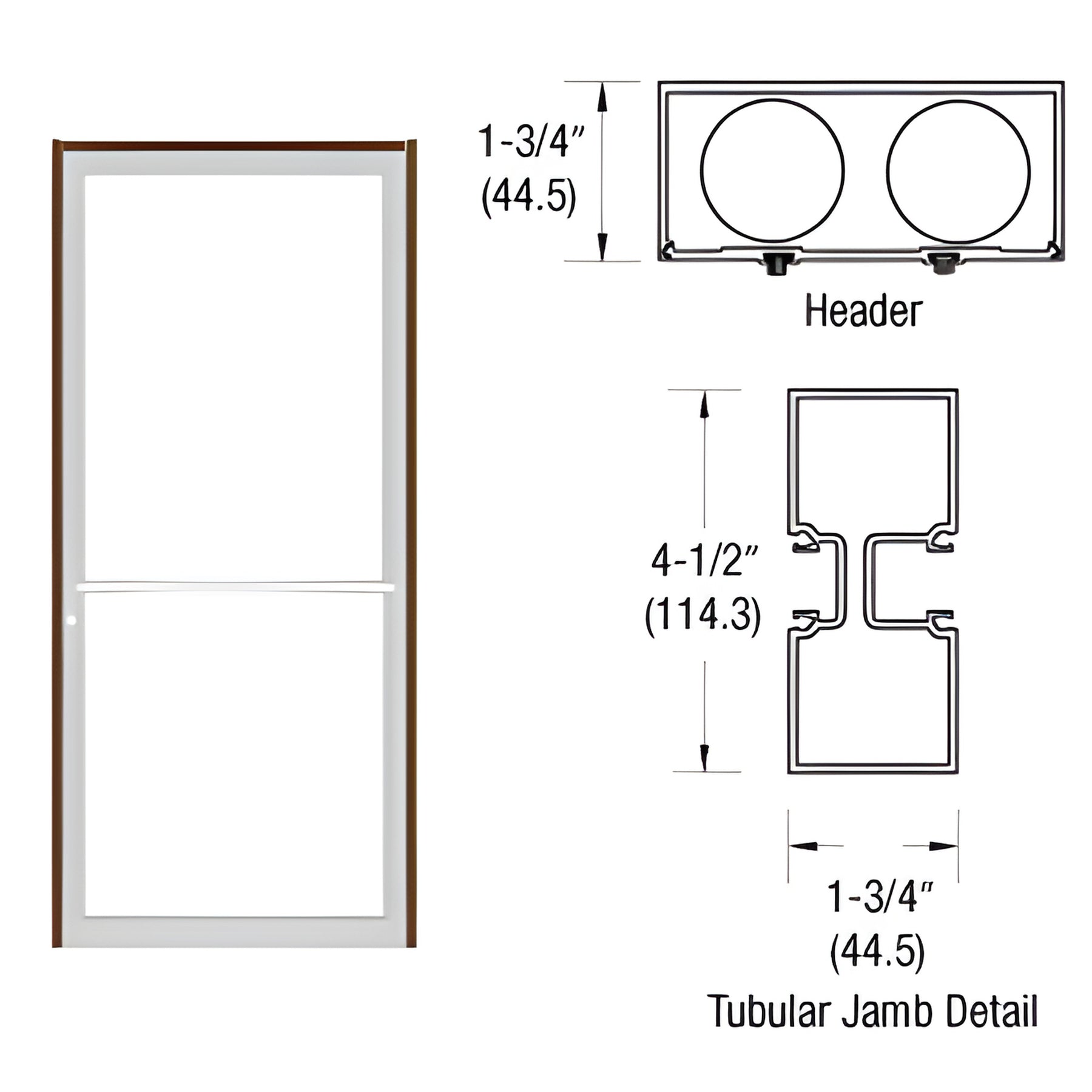 CRL-U.S. Aluminum Custom Sized Bronze Black Anodized Series 450 Tubular Center Hung Pivot Up and Over Frame Complete (1F)