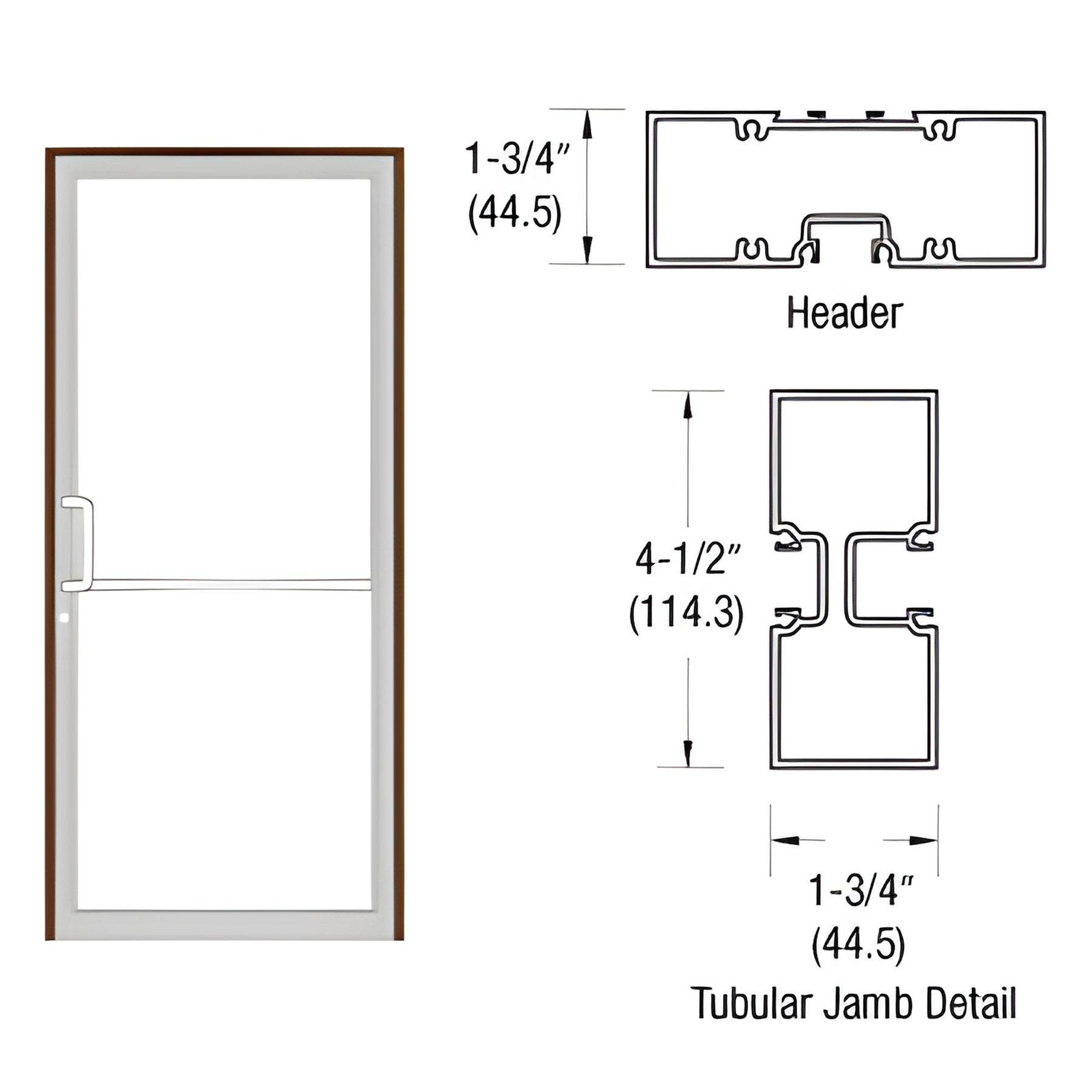 CRL-U.S. Aluminum Custom Sized Bronze Black Anodized Series 450 Tubular Gear Hinge Up and Over Frame Complete (1F)